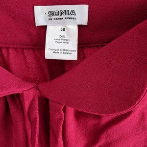 Skirt High Waist Deep Pink Above Knee Sonia Rykiel